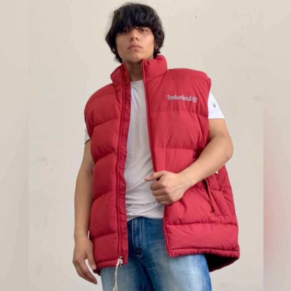 Men's Timberland Burgundy Puffer Quilty Vest NWT